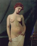 Felix Vallotton Female nude,Green Curtain painting